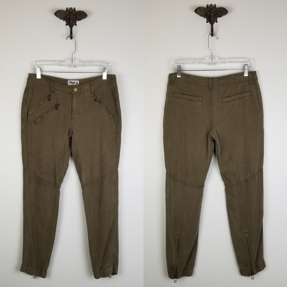Pam & Gela | Tencel Zipper Utility Track Pants